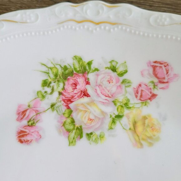 Vintage Mismatched Shabby Chic 2-Tiered Dessert Stand Hand-Painted Floral - Picture 13 of 16